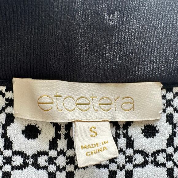 Etcetera Ladies Black & White Skirt Size Small Stretch Geometric Short Casual - Picture 5 of 8